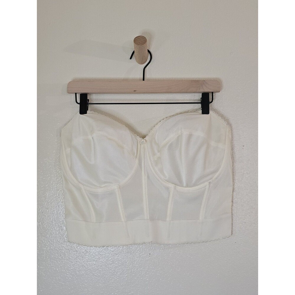 Dominique 42D Ivory Longline Strapless Bustier Bra Corset Bridal Underwire